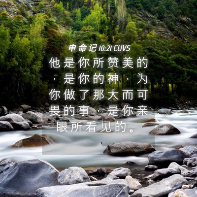 Picture 04 - 申 命 记 10:21 CUVS - 他 是 你 所 赞 美 的 ， 是 你 的 神 - Bible Verse Picture
