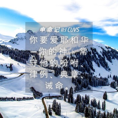 Picture 04 - 申 命 记 11:1 CUVS - 你 要 爱 耶 和 华 ─ 你 的 神 ， 常 - Bible Verse Picture