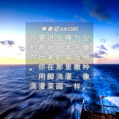 Picture 04 - 申 命 记 11:10 CUVS - 你 要 进 去 得 为 业 的 那 地 ， 本 - Bible Verse Picture