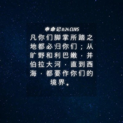 Picture 04 - 申 命 记 11:24 CUVS - 凡 你 们 脚 掌 所 踏 之 地 都 必 归 - Bible Verse Picture