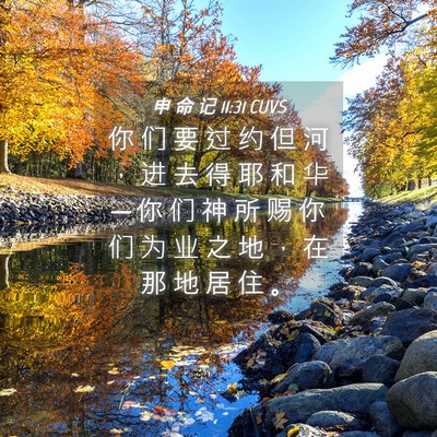 Picture 04 - 申 命 记 11:31 CUVS - 你 们 要 过 约 但 河 ， 进 去 得 耶 - Bible Verse Picture