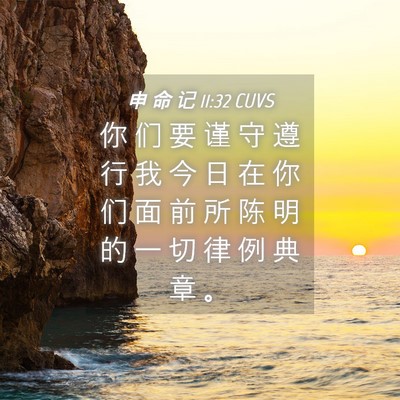 Picture 04 - 申 命 记 11:32 CUVS - 你 们 要 谨 守 遵 行 我 今 日 在 你 - Bible Verse Picture