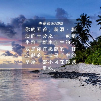 Picture 04 - 申 命 记 12:17 CUVS - 你 的 五 谷 、 新 酒 ， 和 油 的 十 - Bible Verse Picture