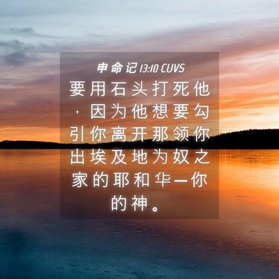 Picture 04 - 申 命 记 13:10 CUVS - 要 用 石 头 打 死 他 ， 因 为 他 想 - Bible Verse Picture