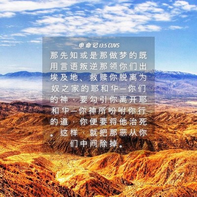 Picture 04 - 申 命 记 13:5 CUVS - 那 先 知 或 是 那 做 梦 的 既 用 言 - Bible Verse Picture