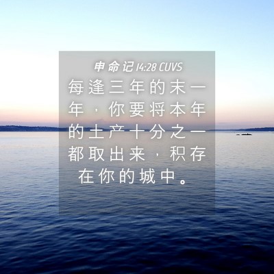 Picture 04 - 申 命 记 14:28 CUVS - 每 逢 三 年 的 末 一 年 ， 你 要 将 - Bible Verse Picture