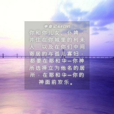 Picture 04 - 申 命 记 16:11 CUVS - 你 和 你 儿 女 、 仆 婢 ， 并 住 在 - Bible Verse Picture
