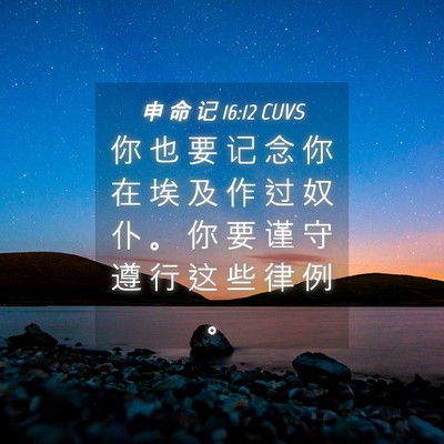 Picture 04 - 申 命 记 16:12 CUVS - 你 也 要 记 念 你 在 埃 及 作 过 奴 - Bible Verse Picture