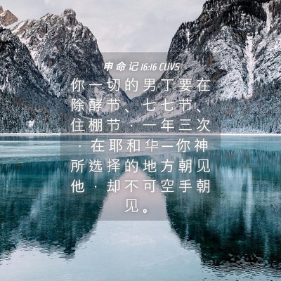 Picture 04 - 申 命 记 16:16 CUVS - 你 一 切 的 男 丁 要 在 除 酵 节 、 - Bible Verse Picture