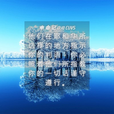 Picture 04 - 申 命 记 17:10 CUVS - 他 们 在 耶 和 华 所 选 择 的 地 方 - Bible Verse Picture