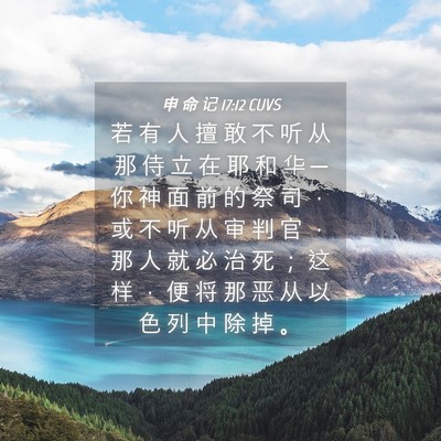 Picture 04 - 申 命 记 17:12 CUVS - 若 有 人 擅 敢 不 听 从 那 侍 立 在 - Bible Verse Picture