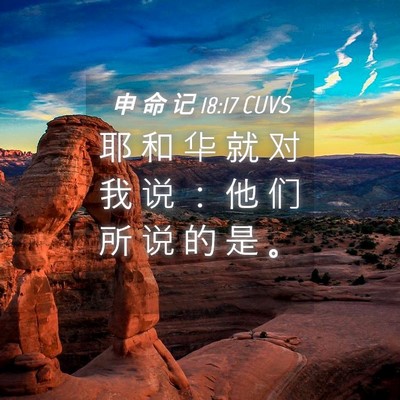 Picture 04 - 申 命 记 18:17 CUVS - 耶 和 华 就 对 我 说 ： 他 们 所 说 - Bible Verse Picture