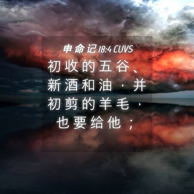 Picture 04 - 申 命 记 18:4 CUVS - 初 收 的 五 谷 、 新 酒 和 油 ， 并 - Bible Verse Picture