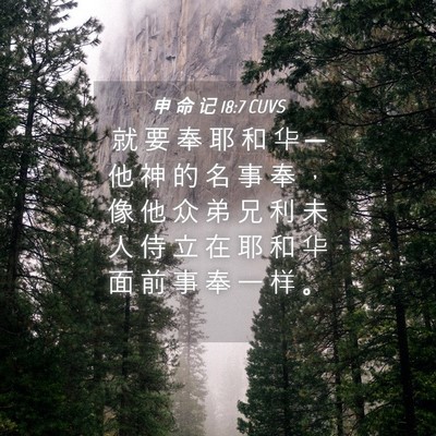 Picture 04 - 申 命 记 18:7 CUVS - 就 要 奉 耶 和 华 ─ 他 神 的 名 事 - Bible Verse Picture