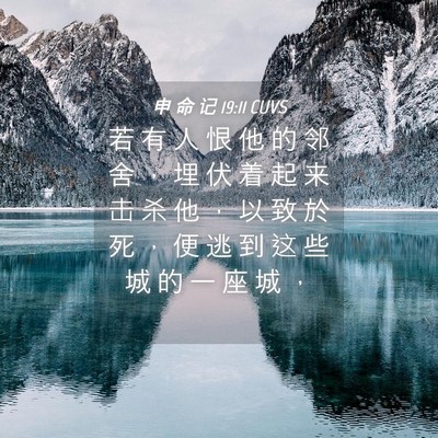 Picture 04 - 申 命 记 19:11 CUVS - 若 有 人 恨 他 的 邻 舍 ， 埋 伏 着 - Bible Verse Picture