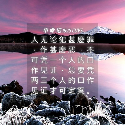 Picture 04 - 申 命 记 19:15 CUVS - 人 无 论 犯 甚 麽 罪 ， 作 甚 麽 恶 - Bible Verse Picture