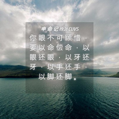 Picture 04 - 申 命 记 19:21 CUVS - 你 眼 不 可 顾 惜 ， 要 以 命 偿 命 - Bible Verse Picture