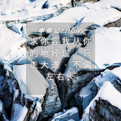 Picture 04 - 申 命 记 2:27 CUVS - 求 你 容 我 从 你 的 地 经 过 ， 只 - Bible Verse Picture