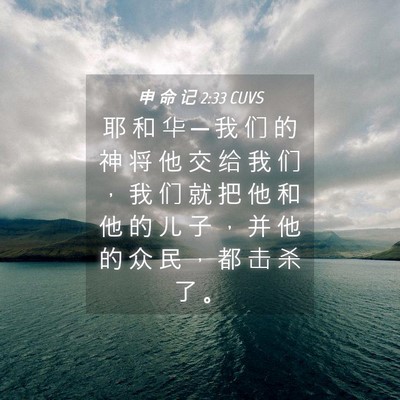 Picture 04 - 申 命 记 2:33 CUVS - 耶 和 华 ─ 我 们 的 神 将 他 交 给 - Bible Verse Picture