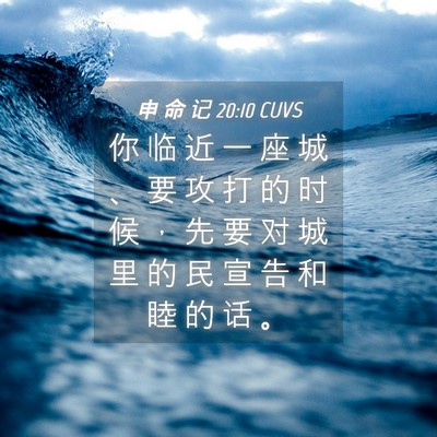 Picture 04 - 申 命 记 20:10 CUVS - 你 临 近 一 座 城 、 要 攻 打 的 时 - Bible Verse Picture