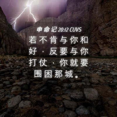 Picture 04 - 申 命 记 20:12 CUVS - 若 不 肯 与 你 和 好 ， 反 要 与 你 - Bible Verse Picture