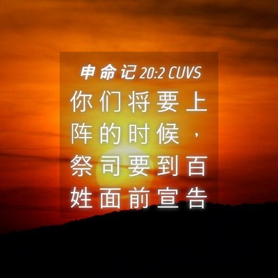 Picture 04 - 申 命 记 20:2 CUVS - 你 们 将 要 上 阵 的 时 候 ， 祭 司 - Bible Verse Picture