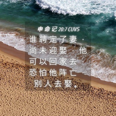 Picture 04 - 申 命 记 20:7 CUVS - 谁 聘 定 了 妻 ， 尚 未 迎 娶 ， 他 - Bible Verse Picture