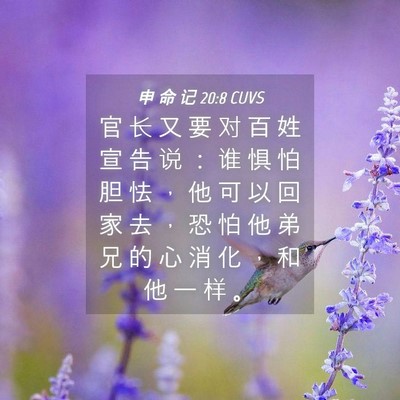 Picture 04 - 申 命 记 20:8 CUVS - 官 长 又 要 对 百 姓 宣 告 说 ： 谁 - Bible Verse Picture