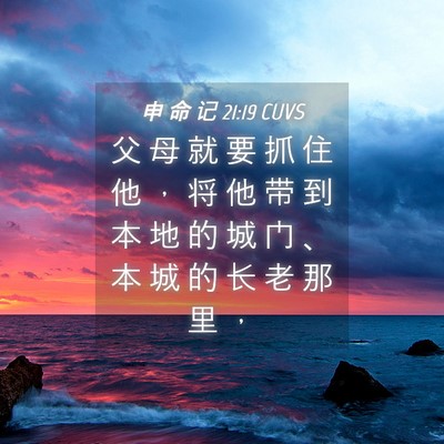 Picture 04 - 申 命 记 21:19 CUVS - 父 母 就 要 抓 住 他 ， 将 他 带 到 - Bible Verse Picture