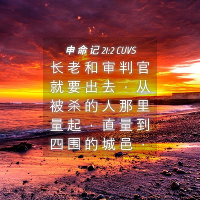 Picture 04 - 申 命 记 21:2 CUVS - 长 老 和 审 判 官 就 要 出 去 ， 从 - Bible Verse Picture