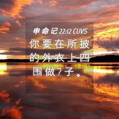 Picture 04 - 申 命 记 22:12 CUVS - 你 要 在 所 披 的 外 衣 上 四 围 做 ? - Bible Verse Picture