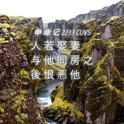 Picture 04 - 申 命 记 22:13 CUVS - 人 若 娶 妻 ， 与 他 同 房 之 後 恨 - Bible Verse Picture