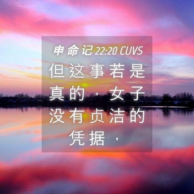 Picture 04 - 申 命 记 22:20 CUVS - 但 这 事 若 是 真 的 ， 女 子 没 有 - Bible Verse Picture