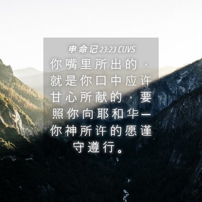 Picture 04 - 申 命 记 23:23 CUVS - 你 嘴 里 所 出 的 ， 就 是 你 口 中 - Bible Verse Picture