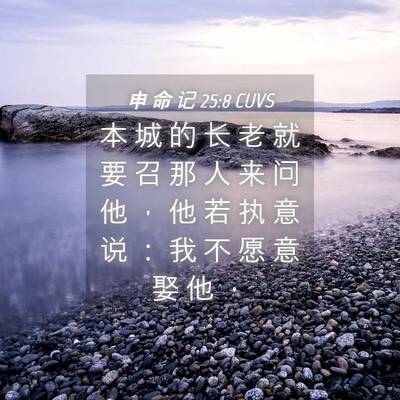 Picture 04 - 申 命 记 25:8 CUVS - 本 城 的 长 老 就 要 召 那 人 来 问 - Bible Verse Picture