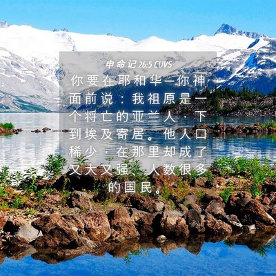 Picture 04 - 申 命 记 26:5 CUVS - 你 要 在 耶 和 华 ─ 你 神 面 前 说 - Bible Verse Picture