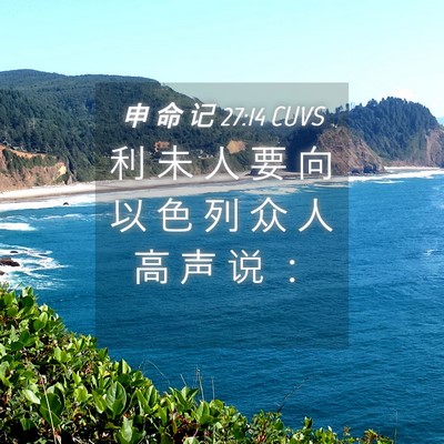 Picture 04 - 申 命 记 27:14 CUVS - 利 未 人 要 向 以 色 列 众 人 高 声 - Bible Verse Picture