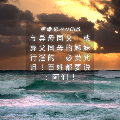 Picture 04 - 申 命 记 27:22 CUVS - 与 异 母 同 父 ， 或 异 父 同 母 的 - Bible Verse Picture