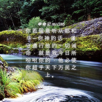 Picture 04 - 申 命 记 28:1 CUVS - 你 若 留 意 听 从 耶 和 华 ─ 你 神 - Bible Verse Picture