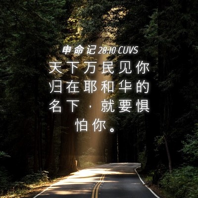 Picture 04 - 申 命 记 28:10 CUVS - 天 下 万 民 见 你 归 在 耶 和 华 的 - Bible Verse Picture