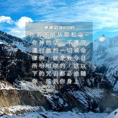 Picture 04 - 申 命 记 28:15 CUVS - 你 若 不 听 从 耶 和 华 ─ 你 神 的 - Bible Verse Picture