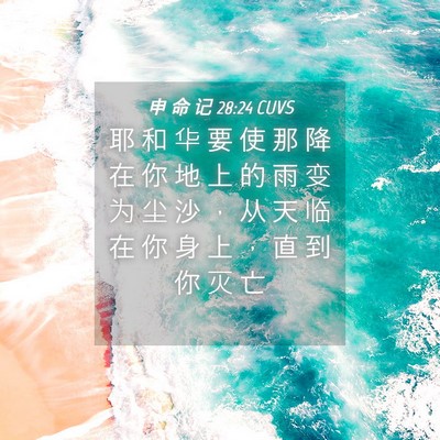 Picture 04 - 申 命 记 28:24 CUVS - 耶 和 华 要 使 那 降 在 你 地 上 的 - Bible Verse Picture