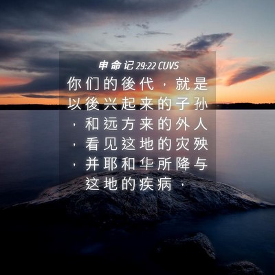 Picture 04 - 申 命 记 29:22 CUVS - 你 们 的 後 代 ， 就 是 以 後 兴 起 - Bible Verse Picture