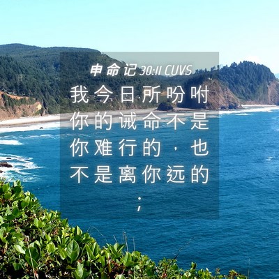 Picture 04 - 申 命 记 30:11 CUVS - 我 今 日 所 吩 咐 你 的 诫 命 不 是 - Bible Verse Picture