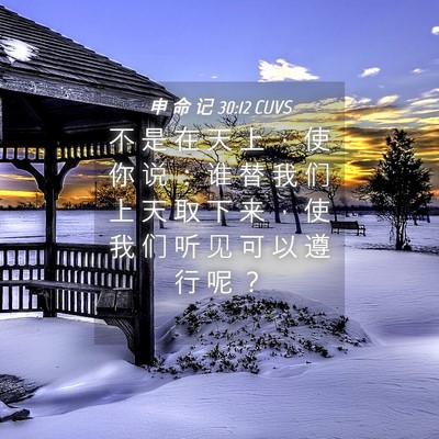 Picture 04 - 申 命 记 30:12 CUVS - 不 是 在 天 上 ， 使 你 说 ： 谁 替 - Bible Verse Picture