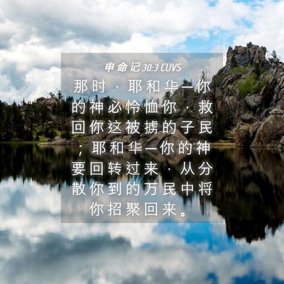 Picture 04 - 申 命 记 30:3 CUVS - 那 时 ， 耶 和 华 ─ 你 的 神 必 怜 - Bible Verse Picture