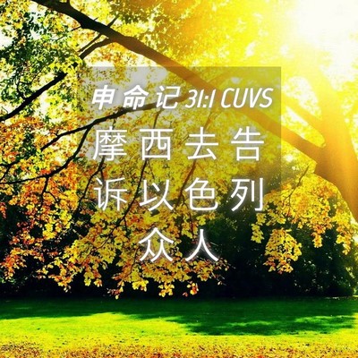 Picture 04 - 申 命 记 31:1 CUVS - 摩 西 去 告 诉 以 色 列 众 - Bible Verse Picture
