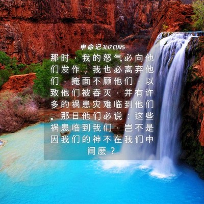 Picture 04 - 申 命 记 31:17 CUVS - 那 时 ， 我 的 怒 气 必 向 他 们 发 - Bible Verse Picture