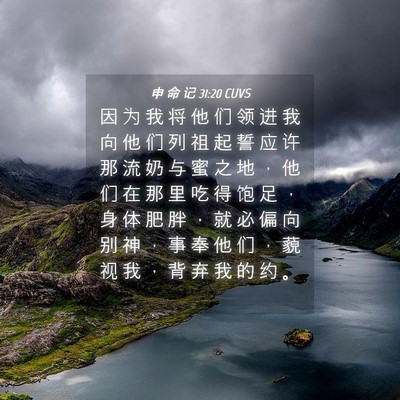 Picture 04 - 申 命 记 31:20 CUVS - 因 为 我 将 他 们 领 进 我 向 他 们 - Bible Verse Picture