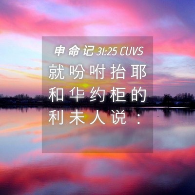 Picture 04 - 申 命 记 31:25 CUVS - 就 吩 咐 抬 耶 和 华 约 柜 的 利 未 - Bible Verse Picture
